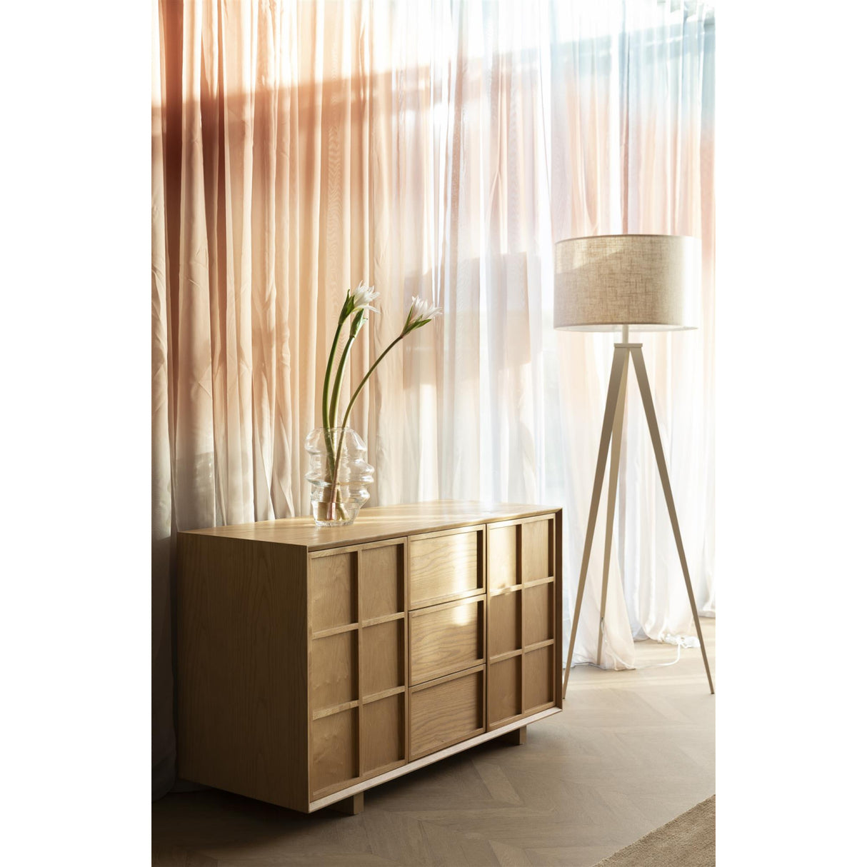 Solid Ash Japandi Cabinet | Oroa.com