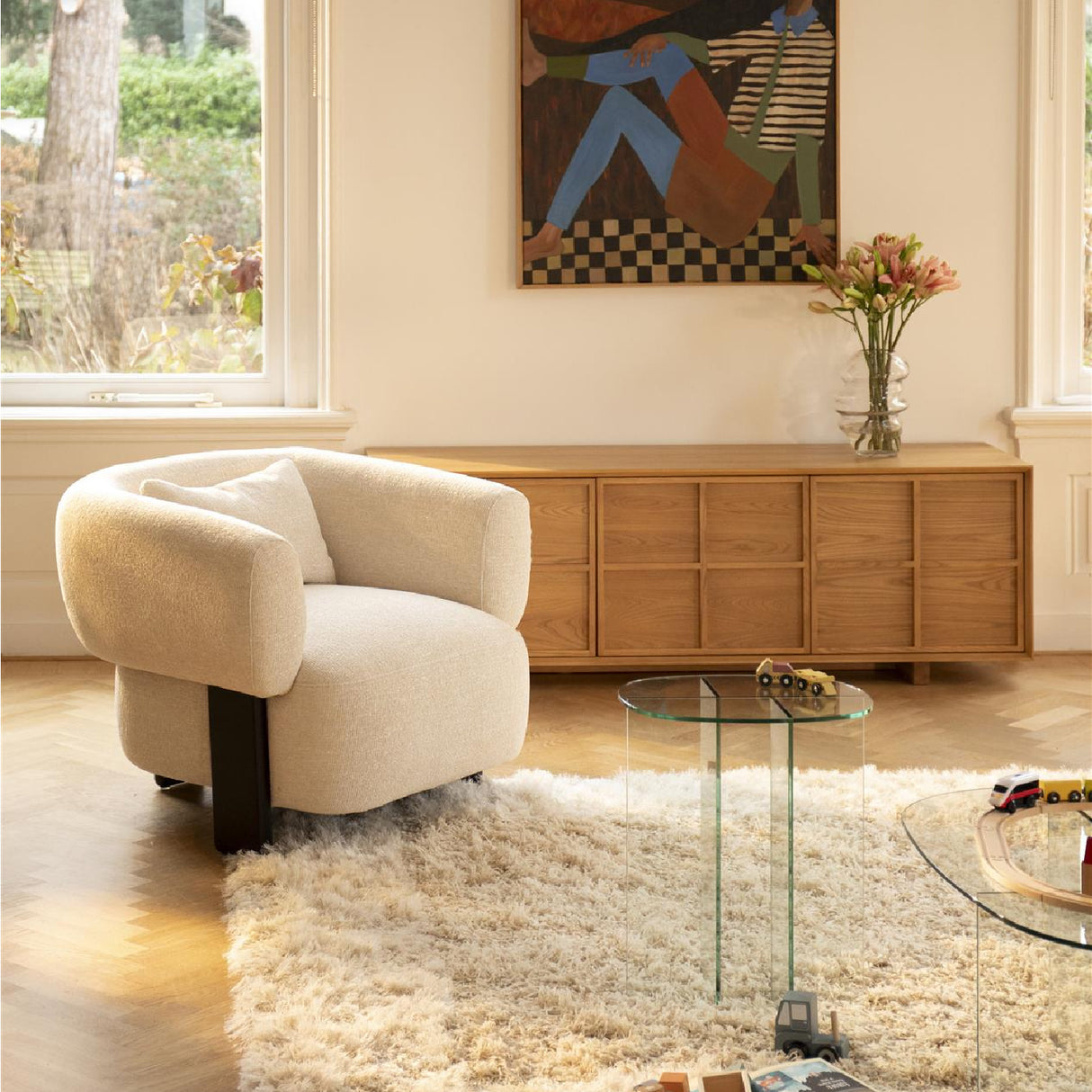 Solid Ash Japandi Cabinet | Oroa.com