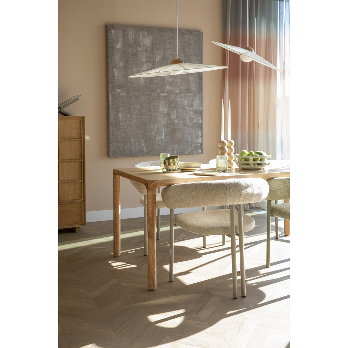 Modern European furniture - Beige Curved Dining Armchairs (2) - www.oroa.com | Oroa.com