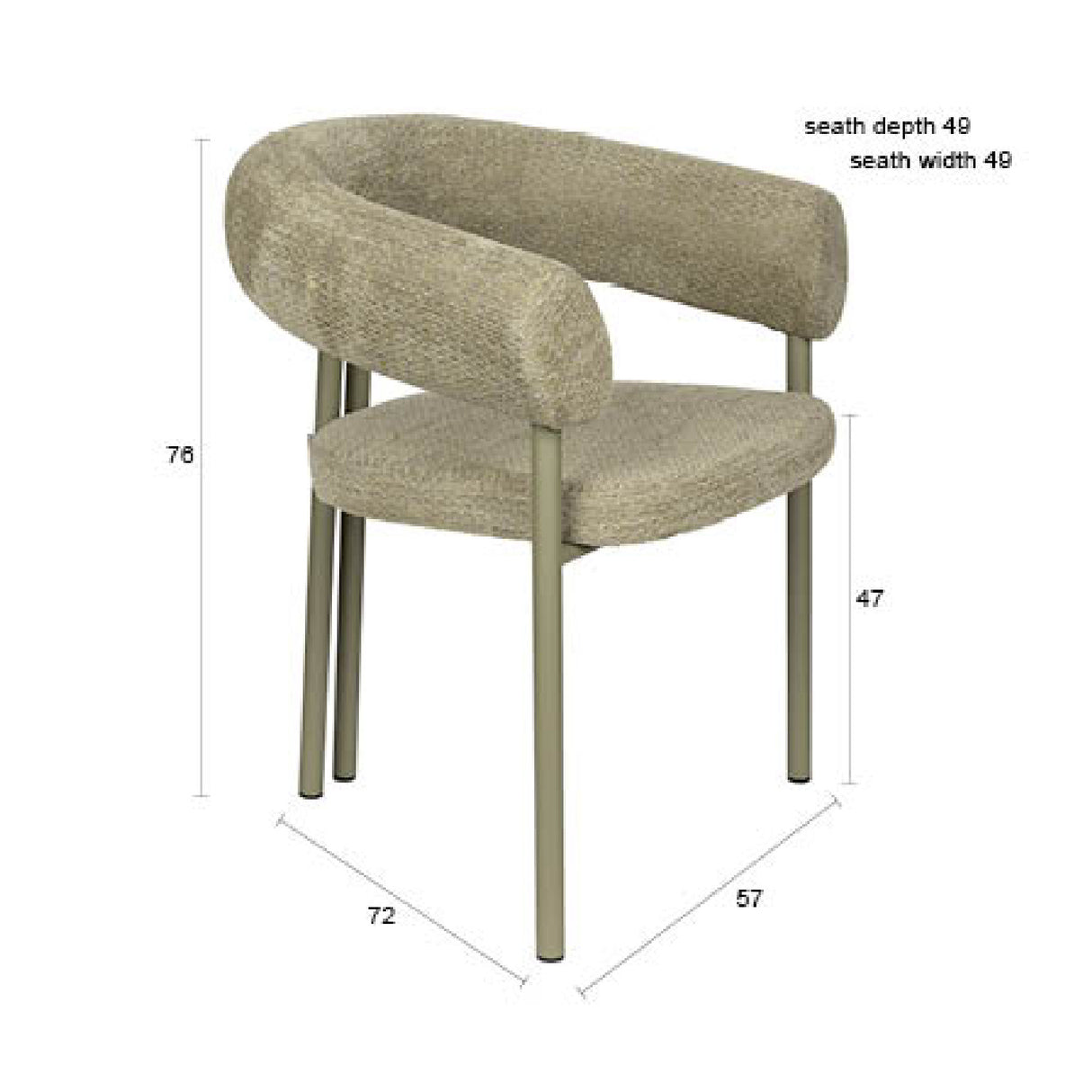 Modern European furniture - Beige Curved Dining Armchairs (2) - www.oroa.com | Oroa.com