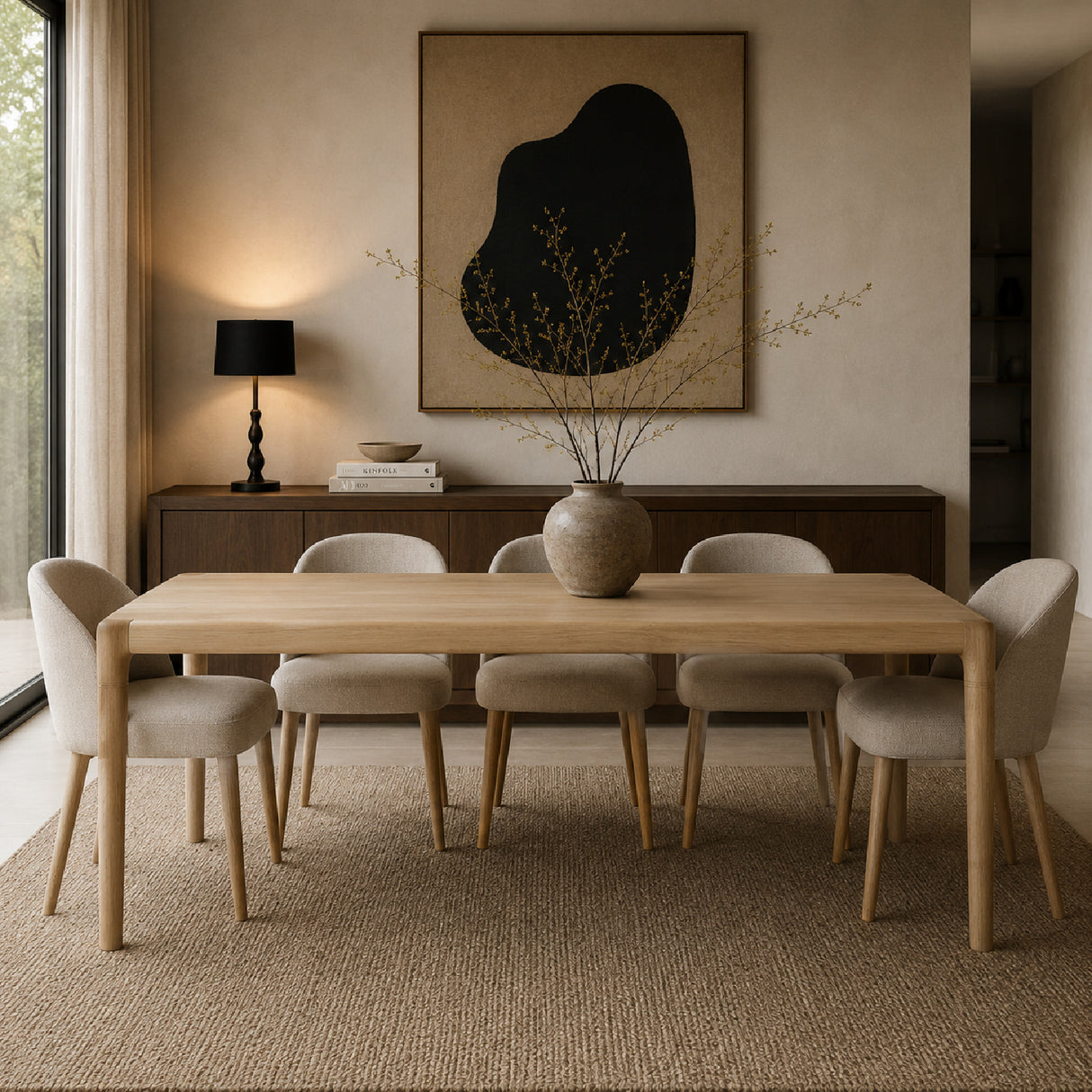 Modern European furniture - Natural Oak Rectangular Dining Table - www.oroa.com | Oroa.com