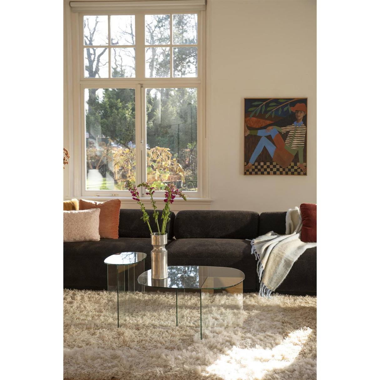 Modern European furniture - Glass Cross-Leg Side Table - www.oroa.com | Oroa.com