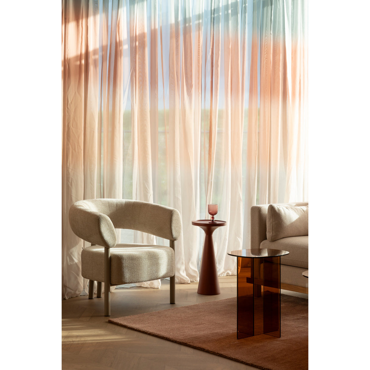 Modern European furniture - Glass Cross-Leg Side Table - www.oroa.com | Oroa.com