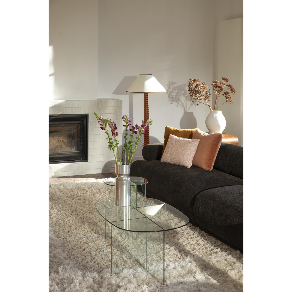 Modern European furniture - Glass Cross-Leg Coffee Table - www.oroa.com | Oroa.com