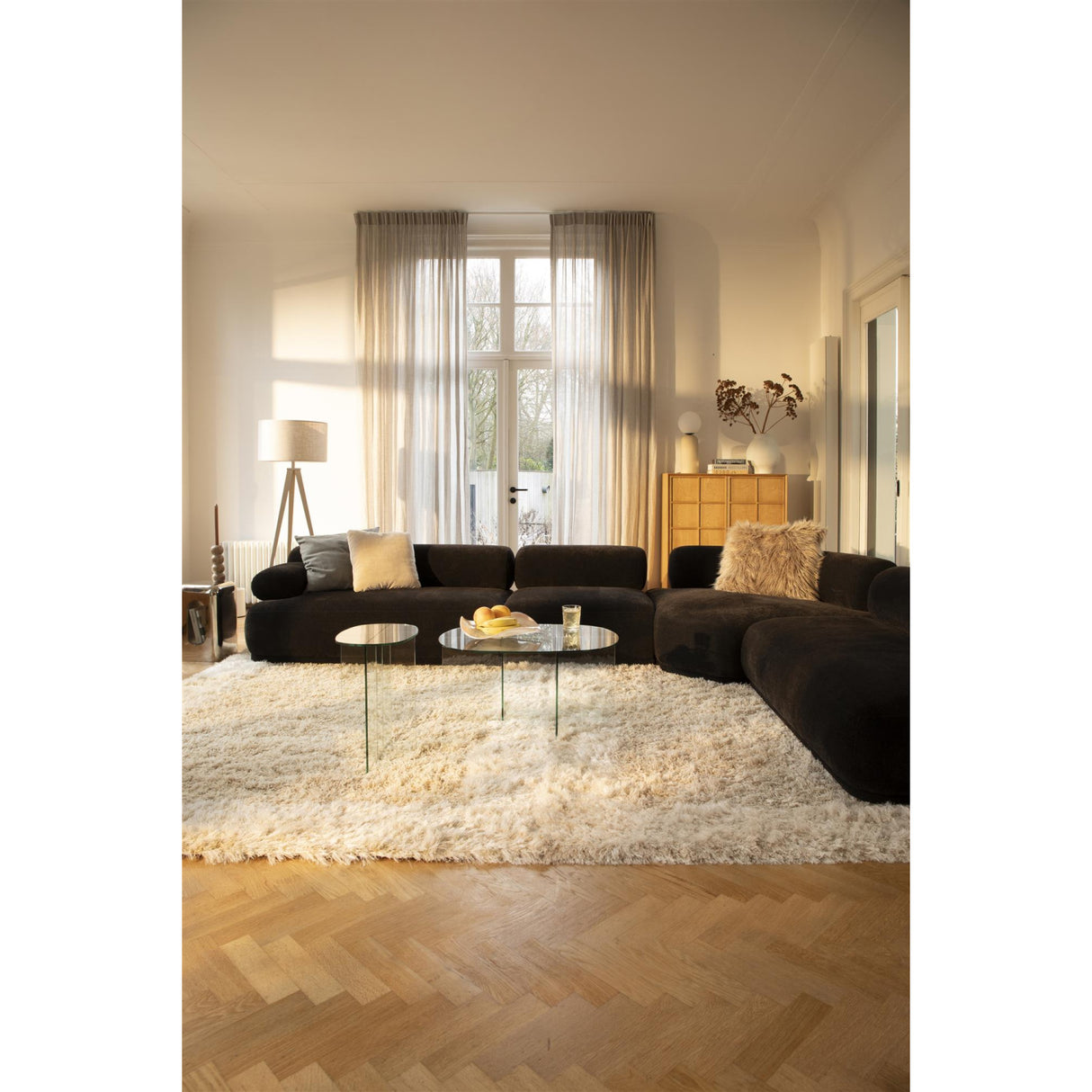 Modern European furniture - Glass Cross-Leg Coffee Table - www.oroa.com | Oroa.com