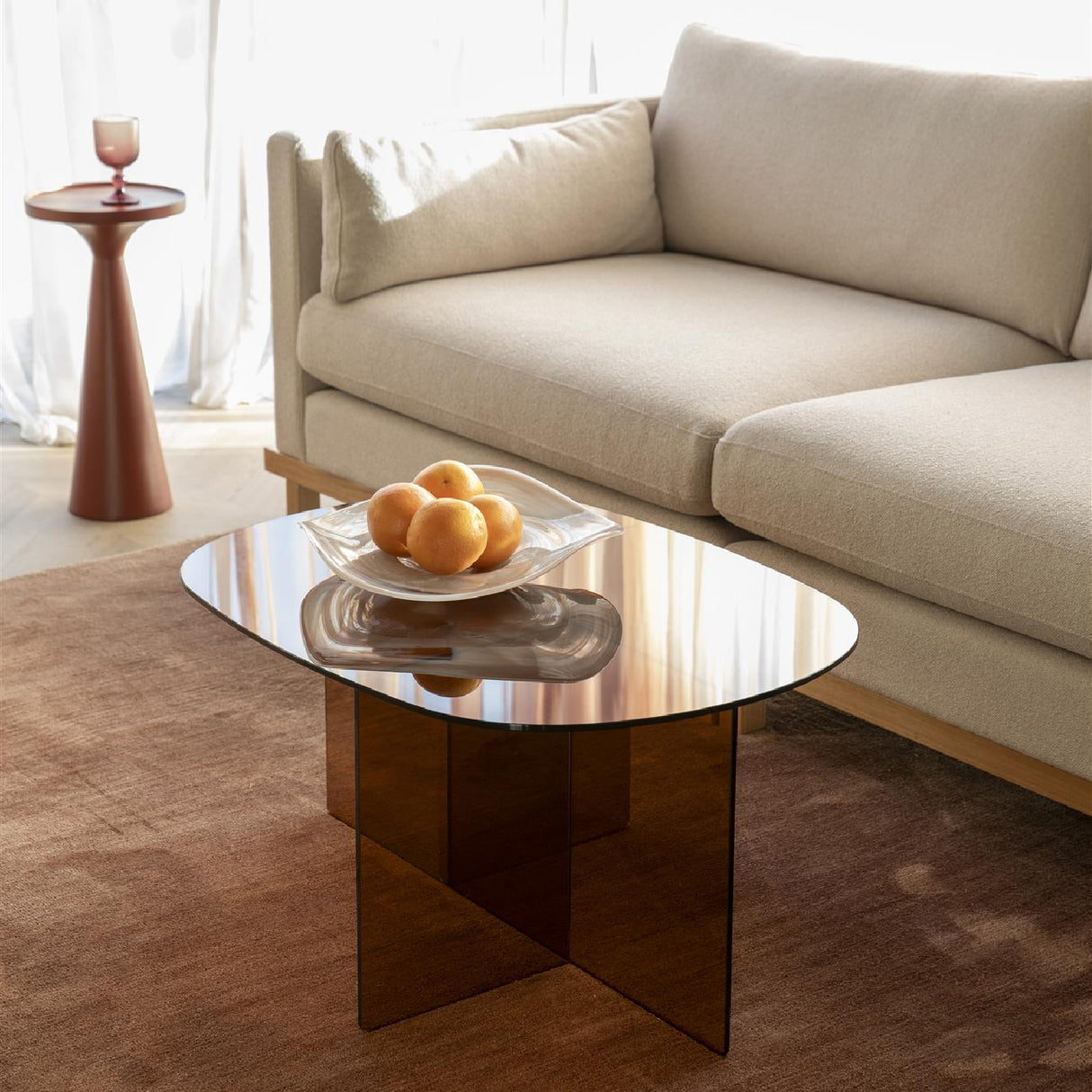 Modern European furniture - Glass Cross-Leg Coffee Table - www.oroa.com | Oroa.com