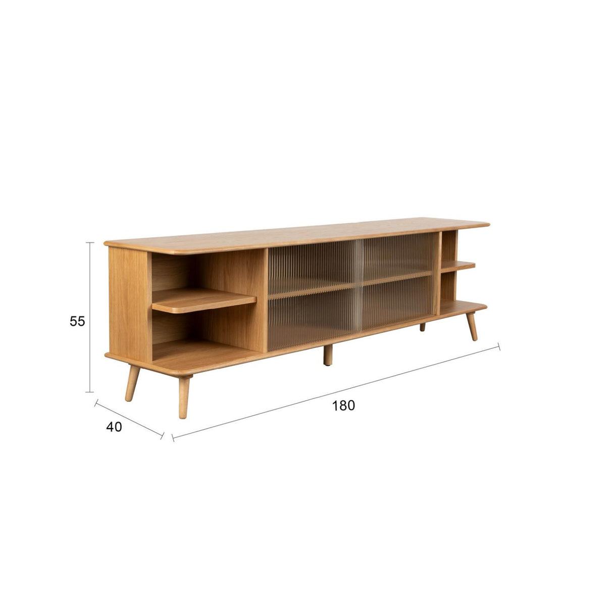 Modern European furniture - Oak Framed Glass Door Sideboard L - www.oroa.com | Oroa.com