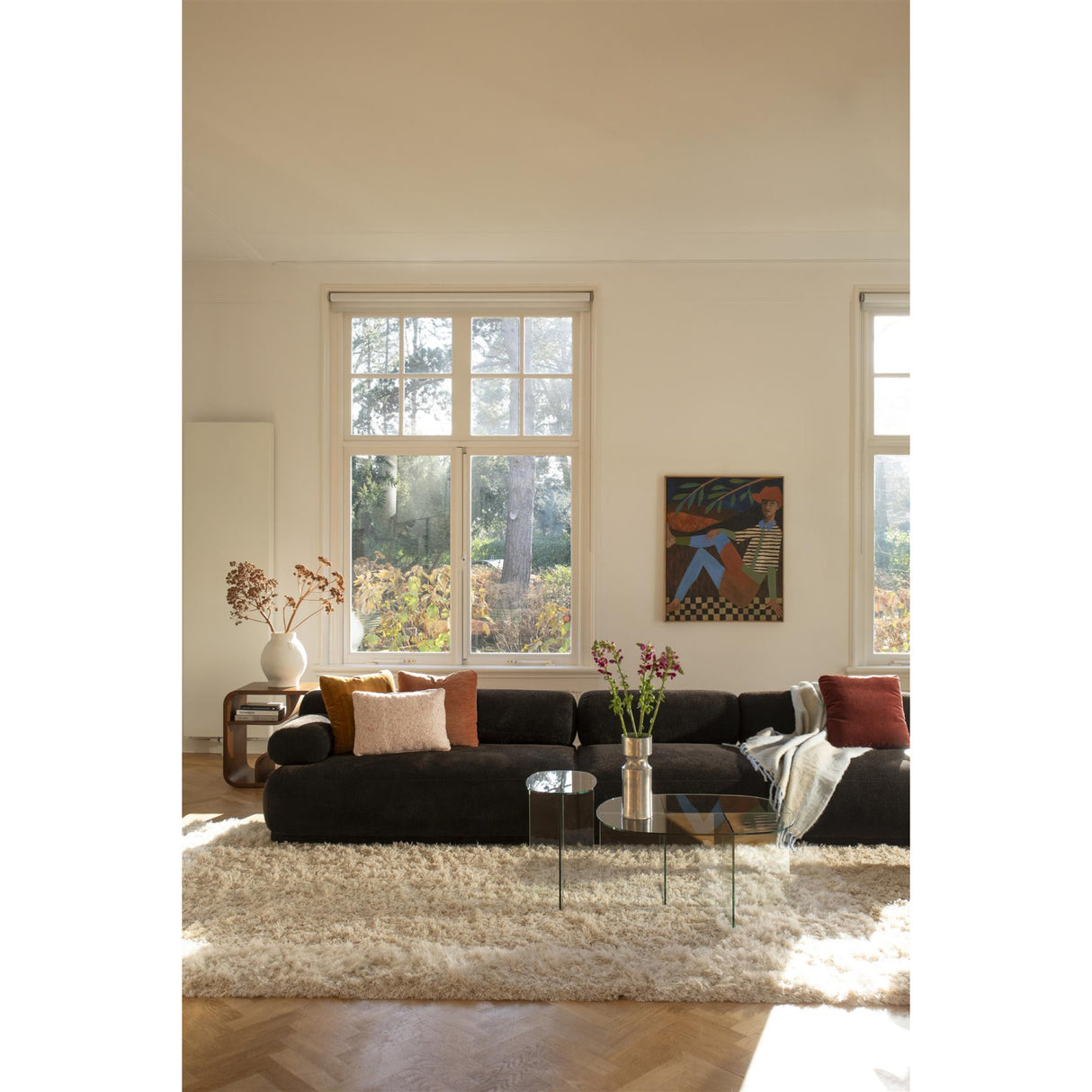 Modern European furniture - 4-Seater Ribbed Fabric Right Sofa - www.oroa.com | Oroa.com
