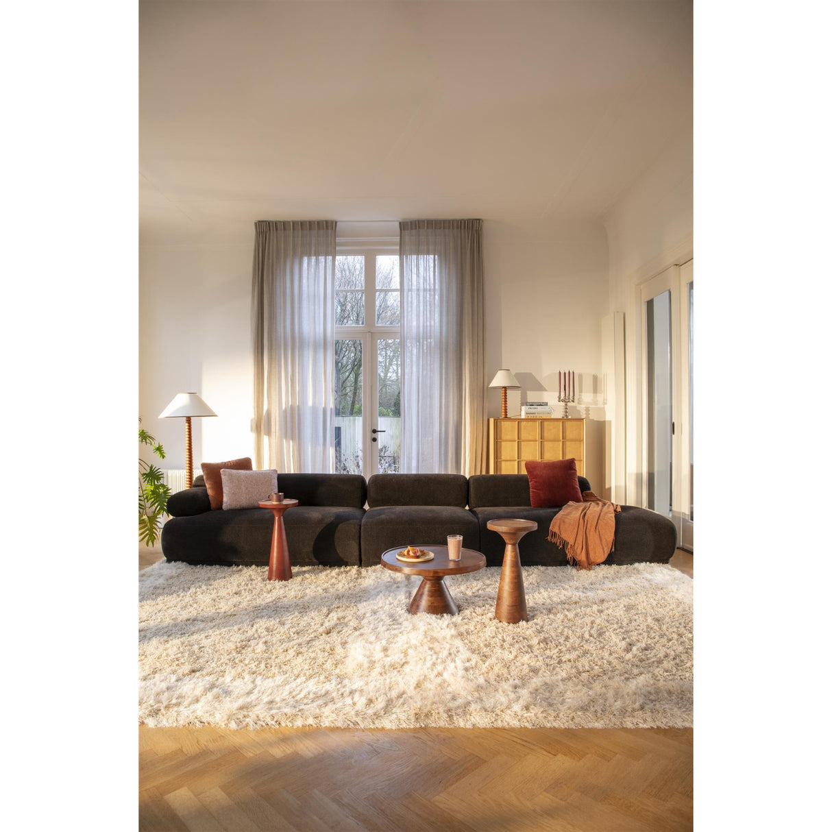 Modern European furniture - 4-Seater Ribbed Fabric Right Sofa - www.oroa.com | Oroa.com