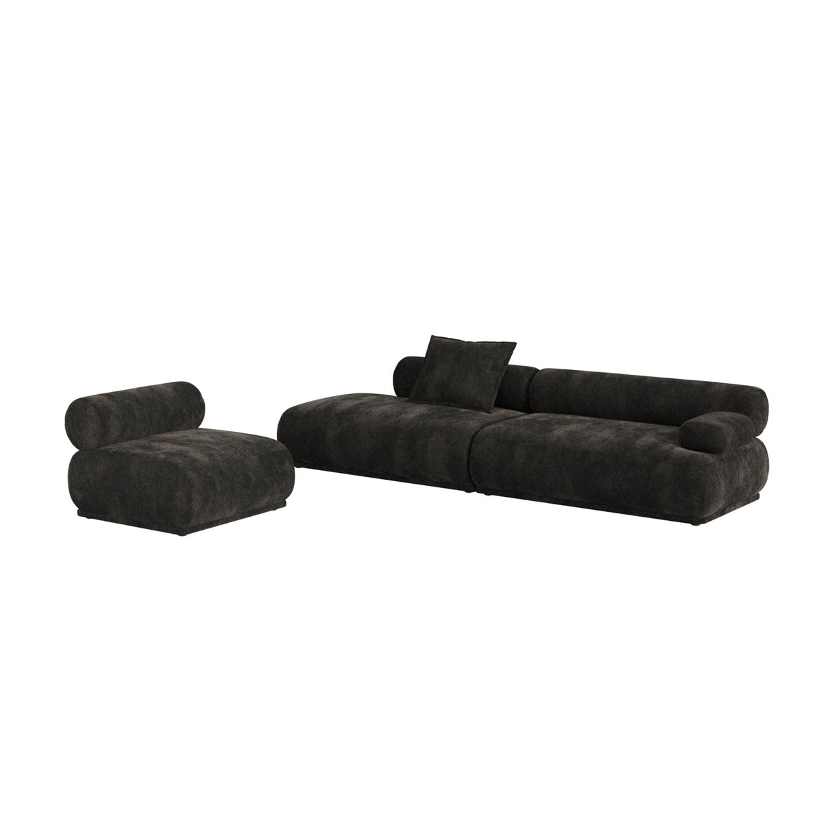 Modern European furniture - 4-Seater Ribbed Fabric Right Sofa - www.oroa.com | Oroa.com