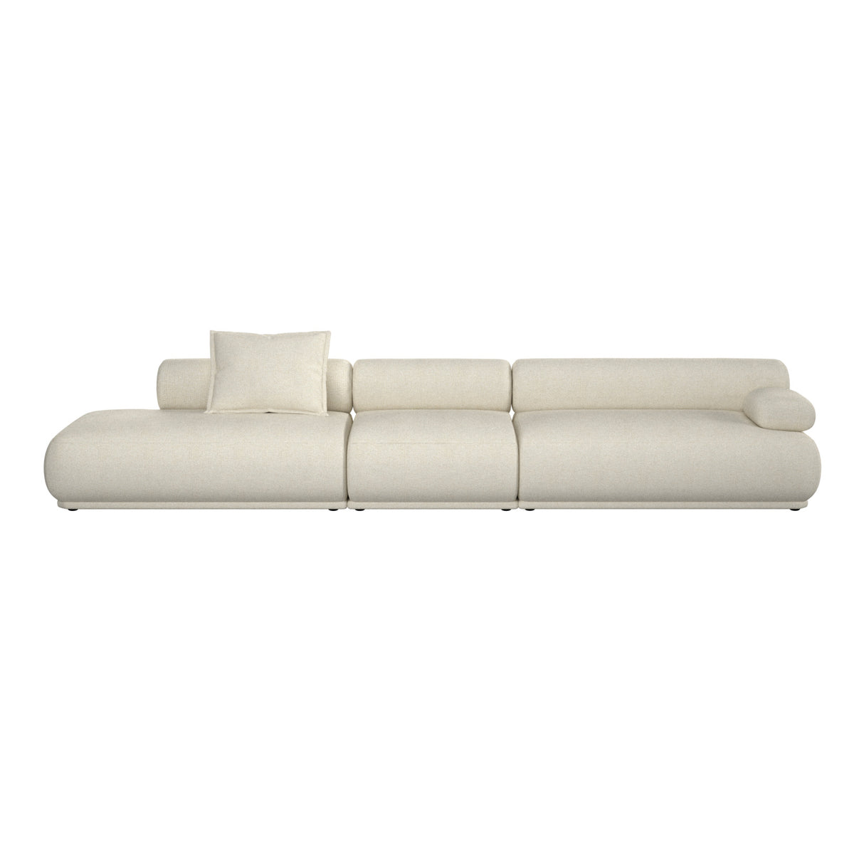 Modern European furniture - 4-Seater Ribbed Fabric Right Sofa - www.oroa.com | Oroa.com