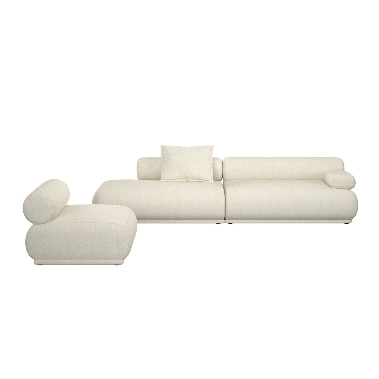 Modern European furniture - 4-Seater Ribbed Fabric Right Sofa - www.oroa.com | Oroa.com