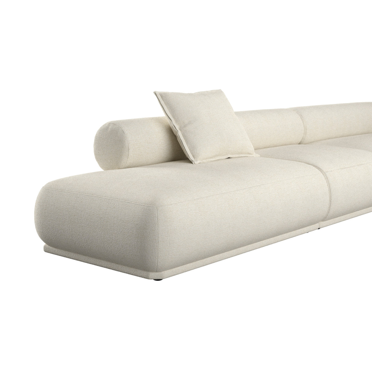 Modern European furniture - 4-Seater Ribbed Fabric Right Sofa - www.oroa.com | Oroa.com