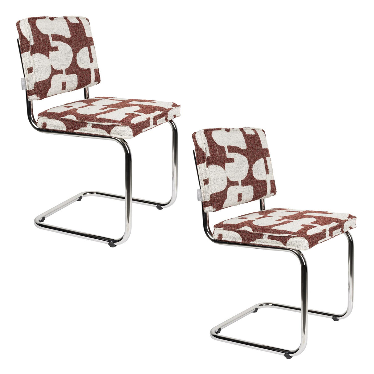 Modern European furniture - Retro Patterned Cantilevered Dining Chairs (2) - www.oroa.com | Oroa.com