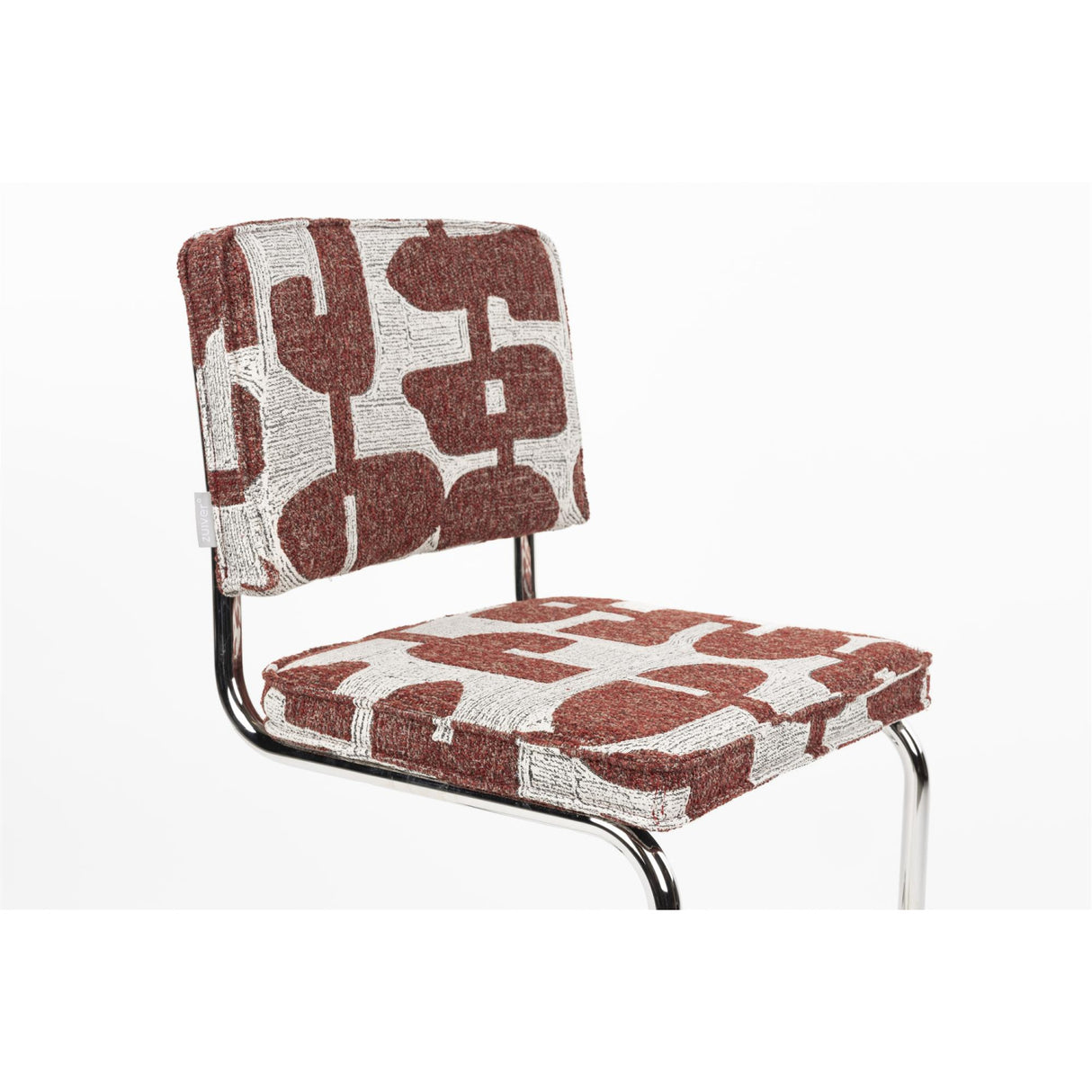Modern European furniture - Patterned Fabric Cantilevered Dining Chairs (2) - www.oroa.com | Oroa.com