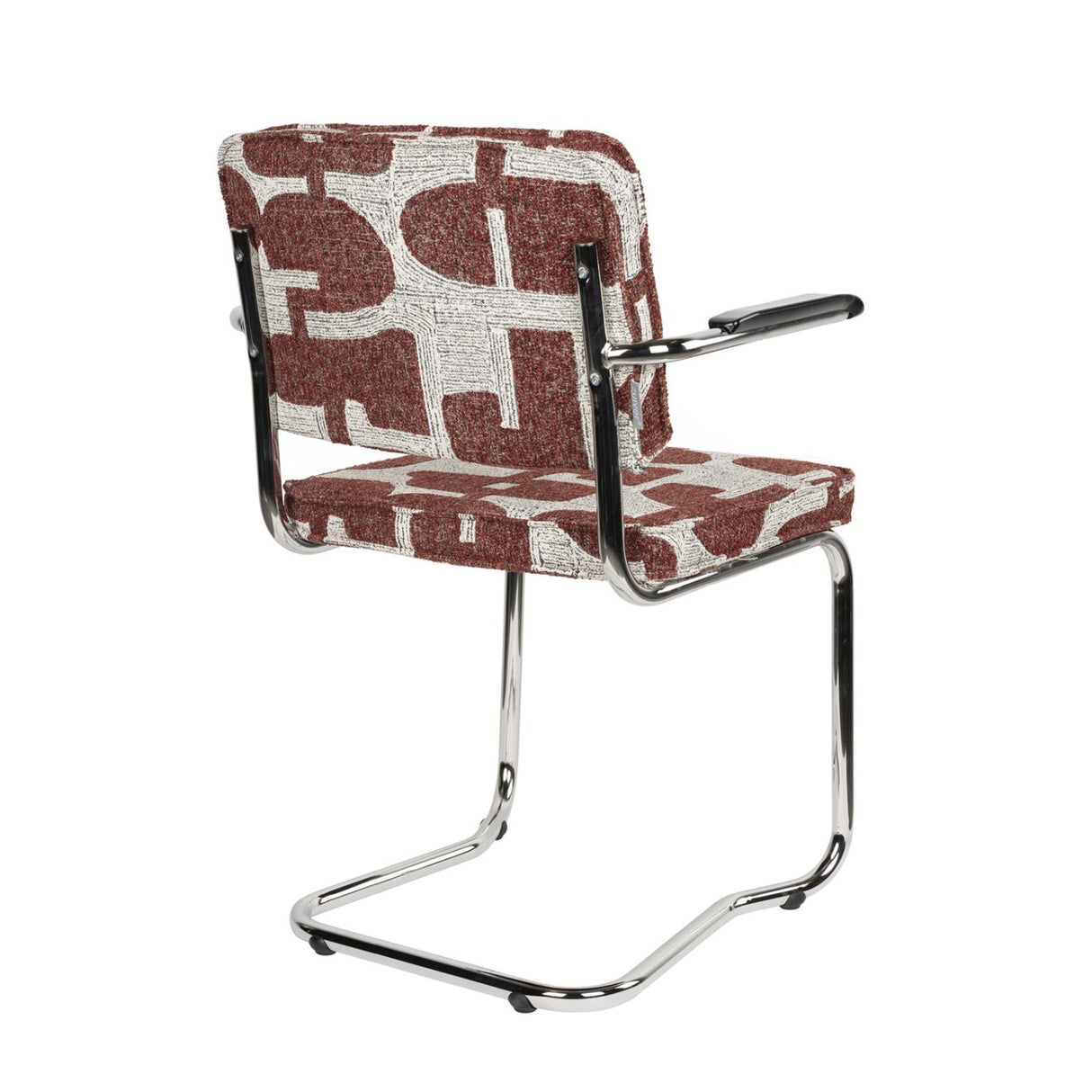 Modern European furniture - Patterned Fabric Cantilevered Dining Armchairs (2) - www.oroa.com | Oroa.com