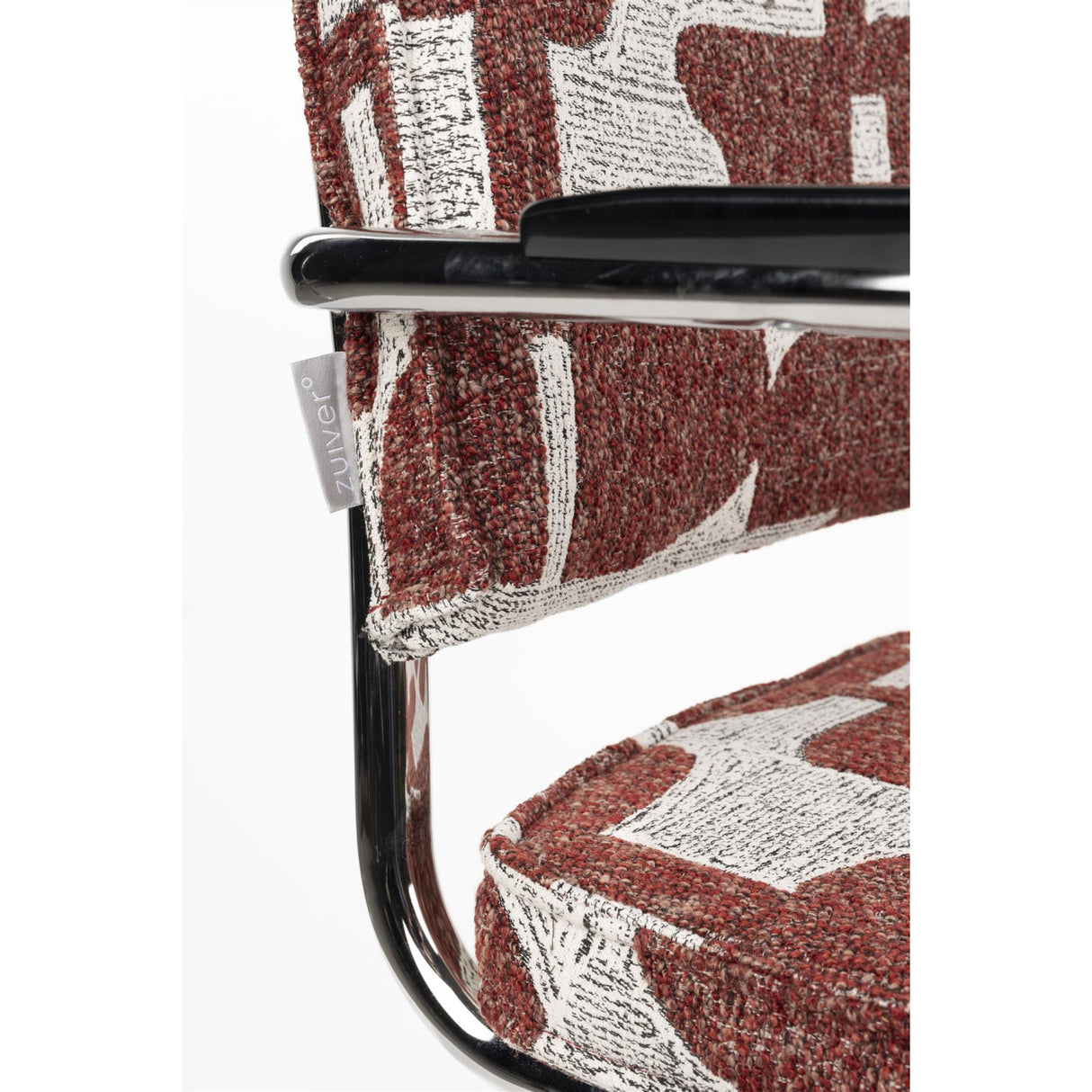 Modern European furniture - Patterned Fabric Cantilevered Dining Armchairs (2) - www.oroa.com | Oroa.com
