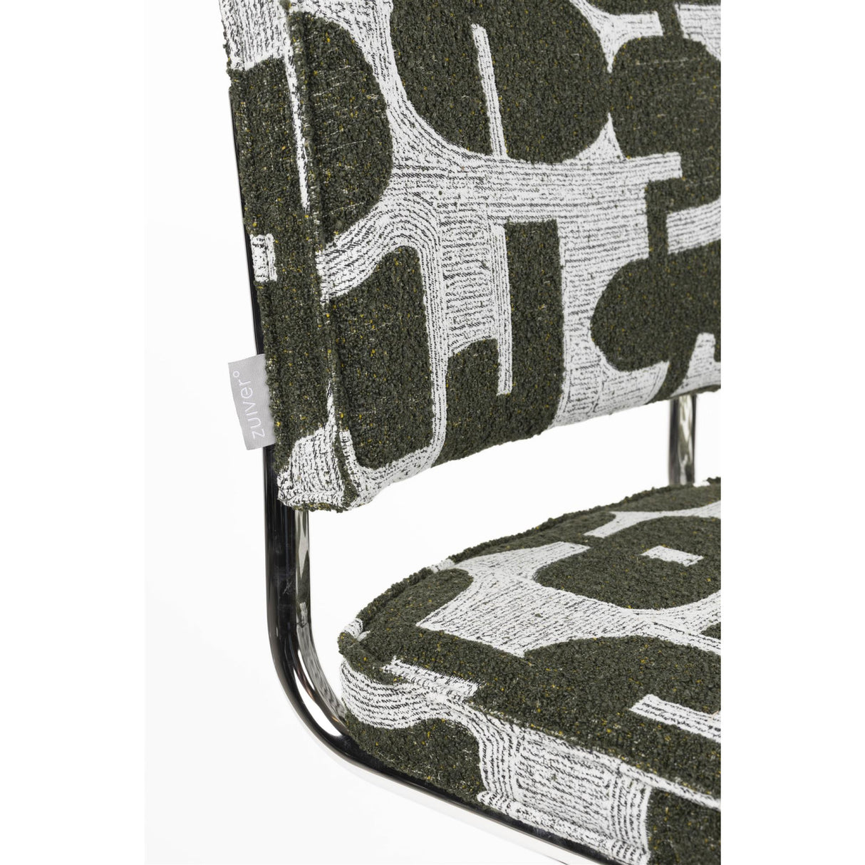 Modern European furniture - Patterned Fabric Cantilevered Dining Chairs (2) - www.oroa.com | Oroa.com