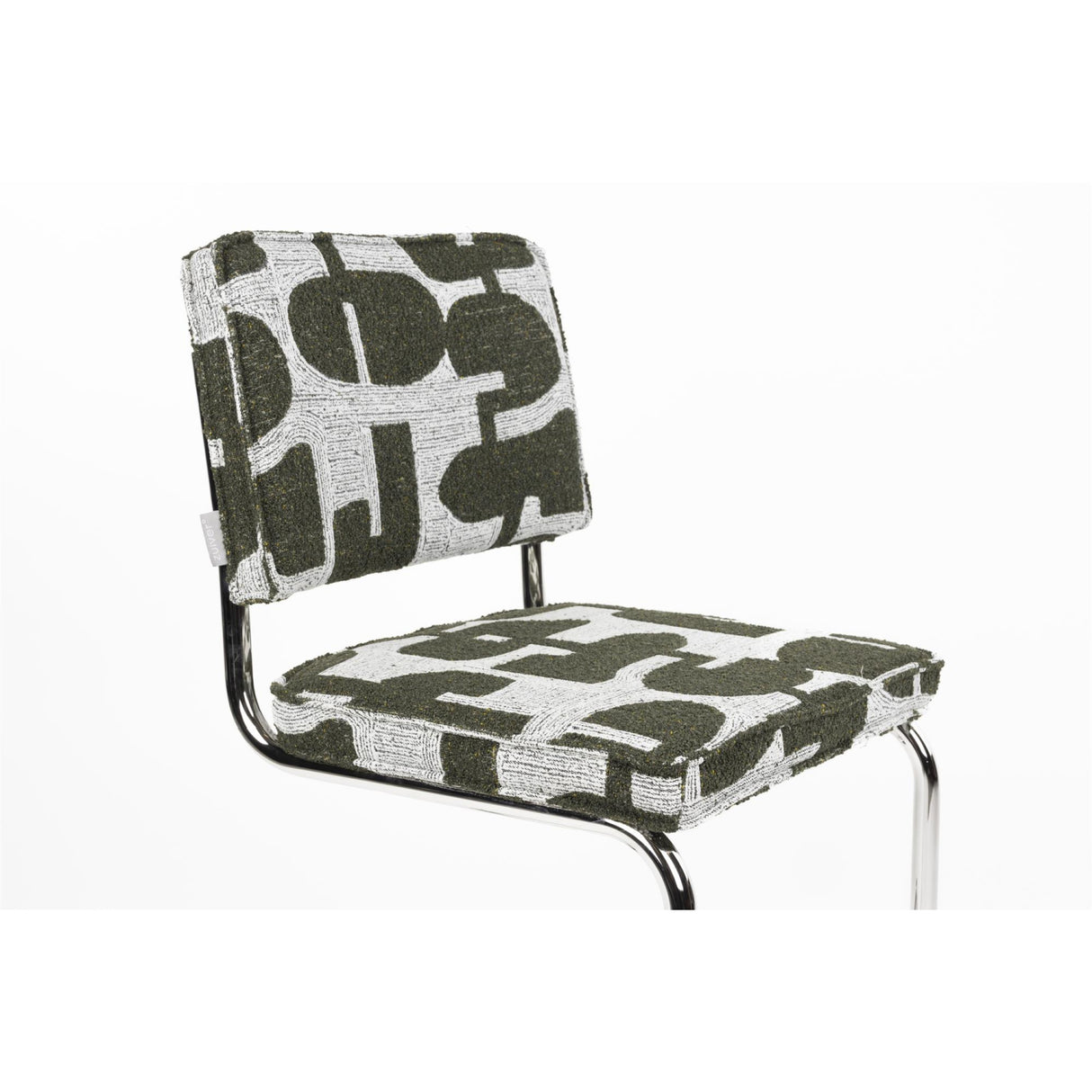 Modern European furniture - Patterned Fabric Cantilevered Dining Chairs (2) - www.oroa.com | Oroa.com