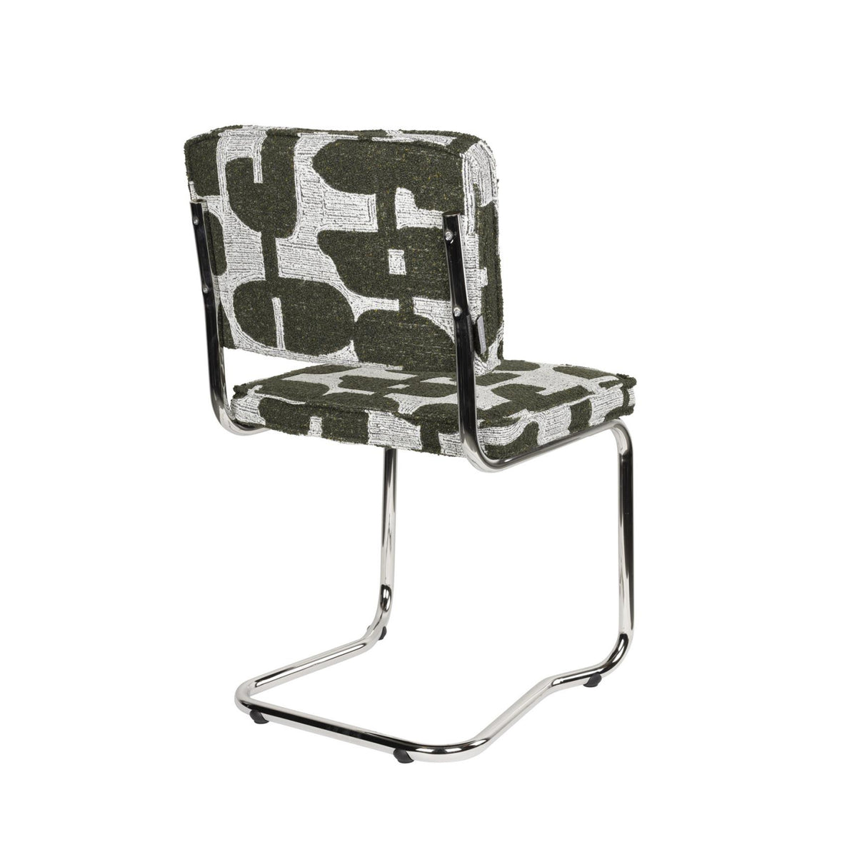Modern European furniture - Patterned Fabric Cantilevered Dining Chairs (2) - www.oroa.com | Oroa.com