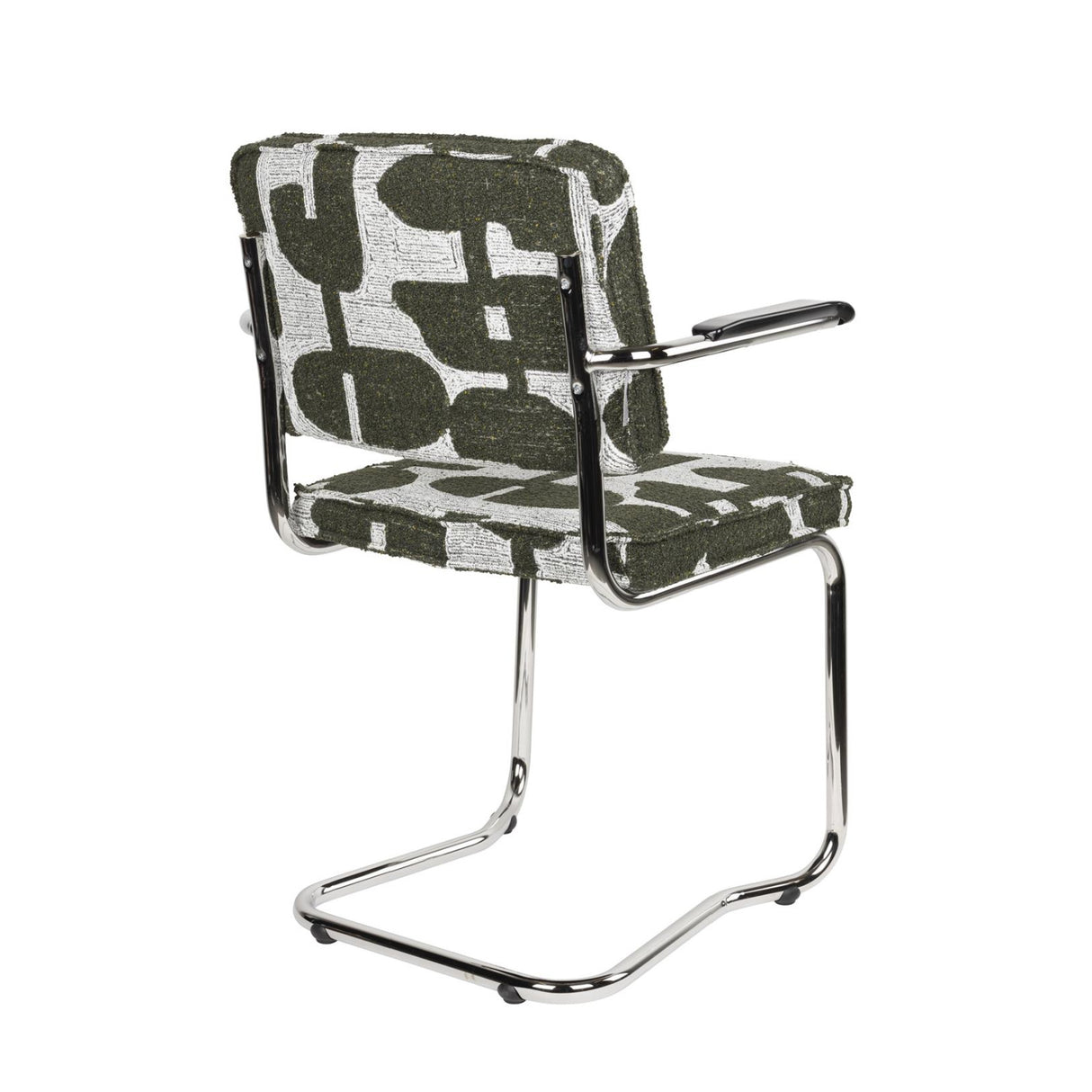 Modern European furniture - Patterned Fabric Cantilevered Dining Armchairs (2) - www.oroa.com | Oroa.com