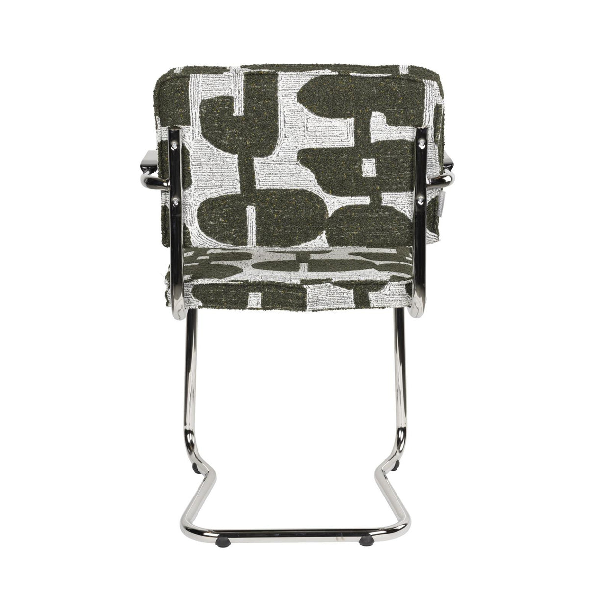 Modern European furniture - Patterned Fabric Cantilevered Dining Armchairs (2) - www.oroa.com | Oroa.com