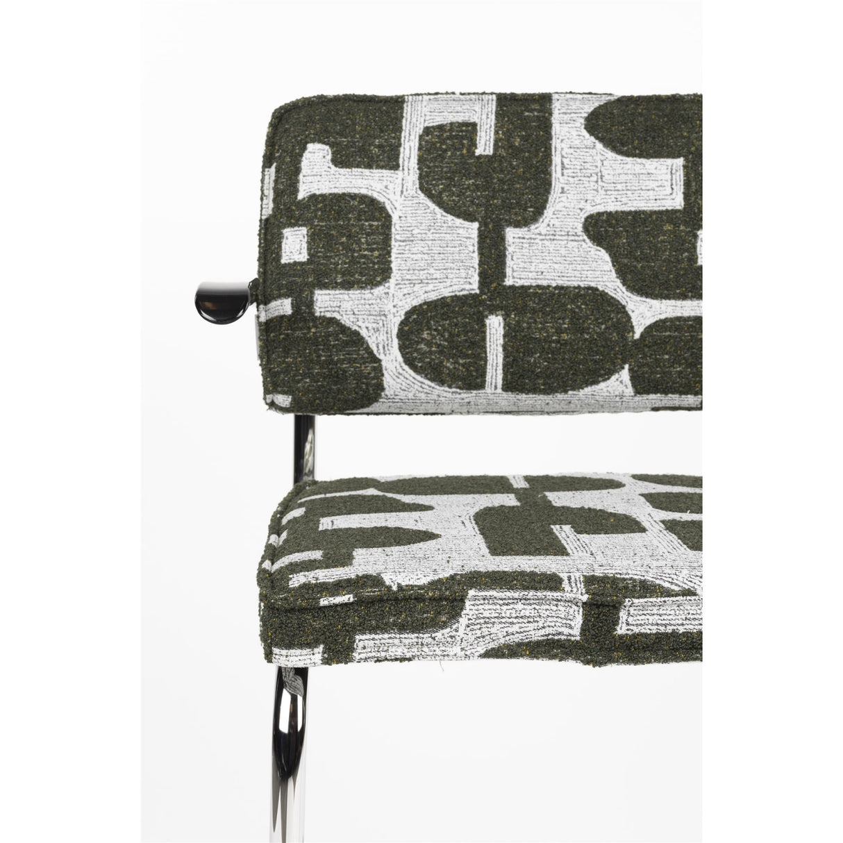 Modern European furniture - Patterned Fabric Cantilevered Dining Armchairs (2) - www.oroa.com | Oroa.com