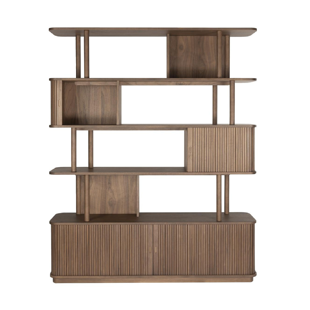 Modern European furniture - Wooden Sliding Door 5-Layer Bookcase - www.oroa.com | Oroa.com