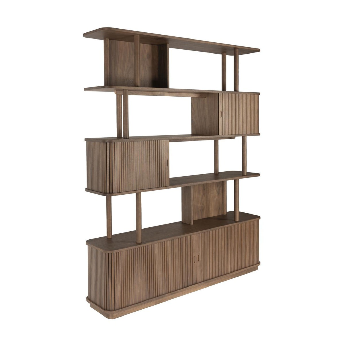 Modern European furniture - Wooden Sliding Door 5-Layer Bookcase - www.oroa.com | Oroa.com