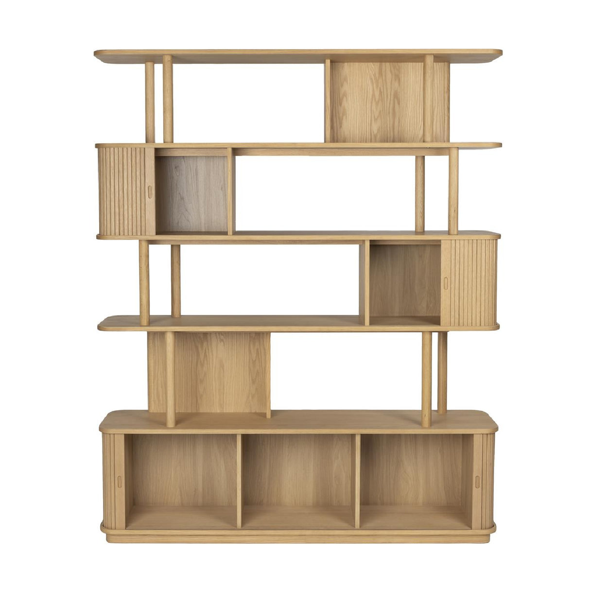 Modern European furniture - Wooden Sliding Door 5-Layer Bookcase - www.oroa.com | Oroa.com