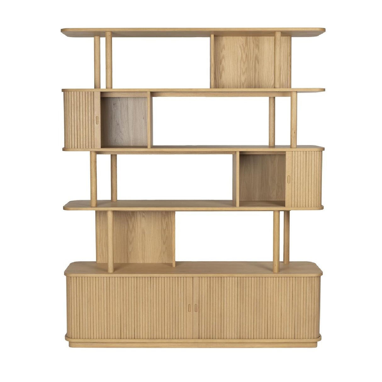 Modern European furniture - Wooden Sliding Door 5-Layer Bookcase - www.oroa.com | Oroa.com