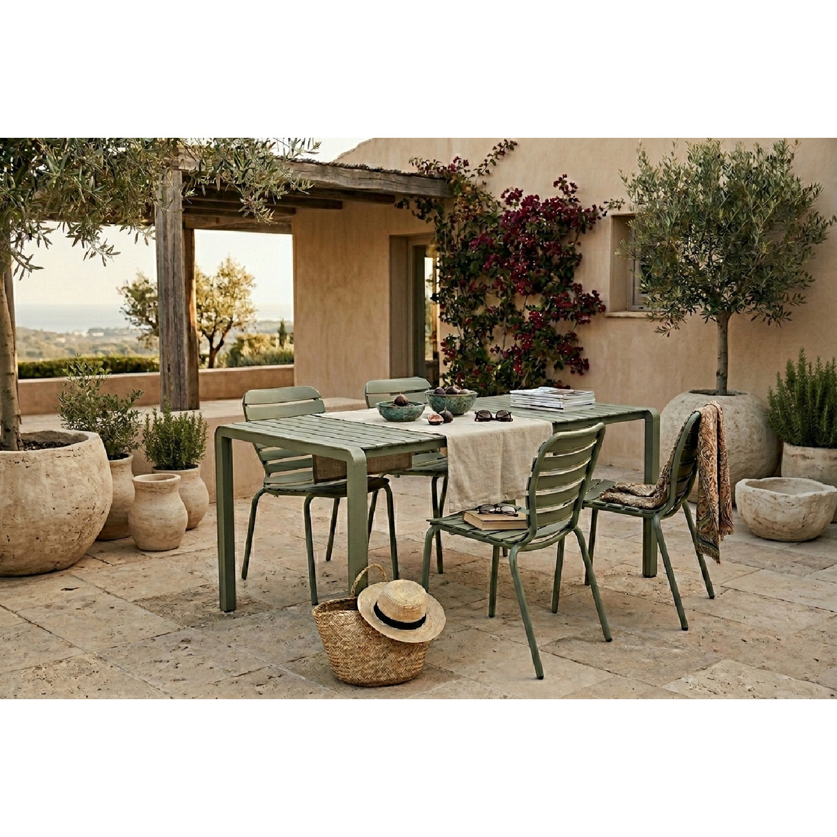 Modern European furniture - Aluminum Garden Table & Chair Set (2) - www.oroa.com | Oroa.com
