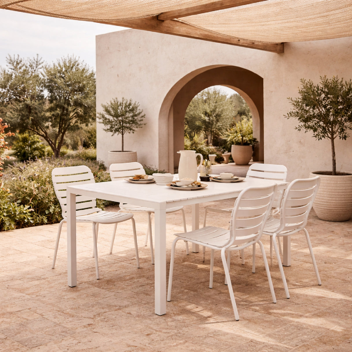 Modern European furniture - Aluminum Garden Table & Chair Set (2) - www.oroa.com | Oroa.com
