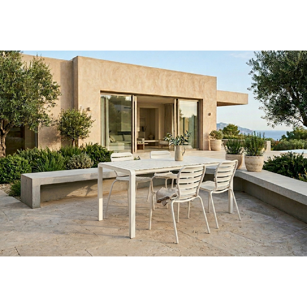 Modern European furniture - Aluminum Garden Table & Chair Set (2) - www.oroa.com | Oroa.com
