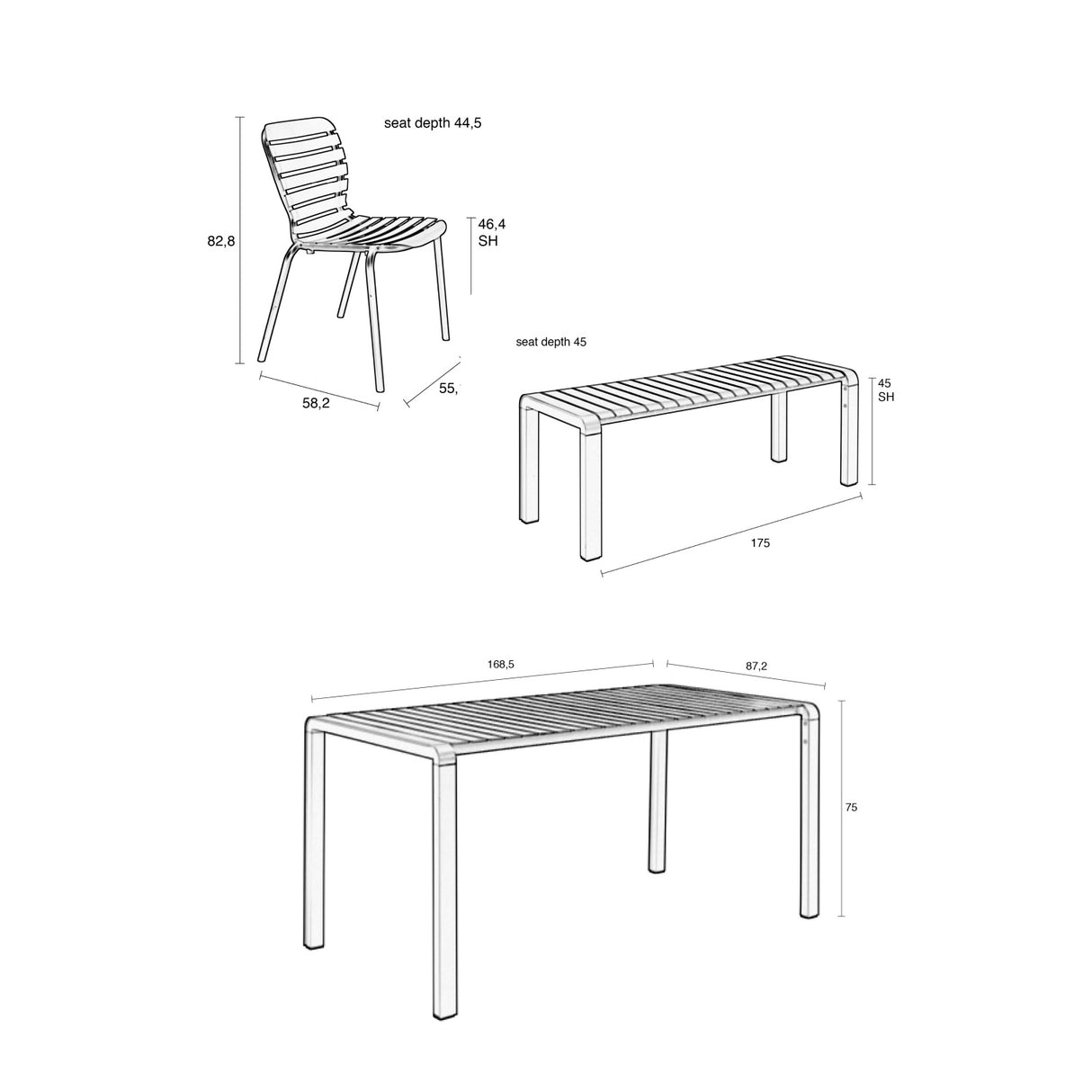 Modern European furniture - Aluminum Outdoor Garden Table & Chair Set - www.oroa.com | Oroa.com