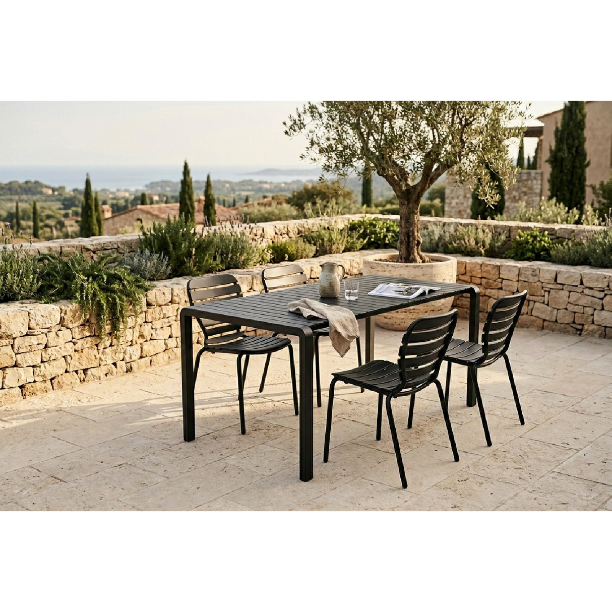 Modern European furniture - Aluminum Garden Table & Chair Set (2) - www.oroa.com | Oroa.com
