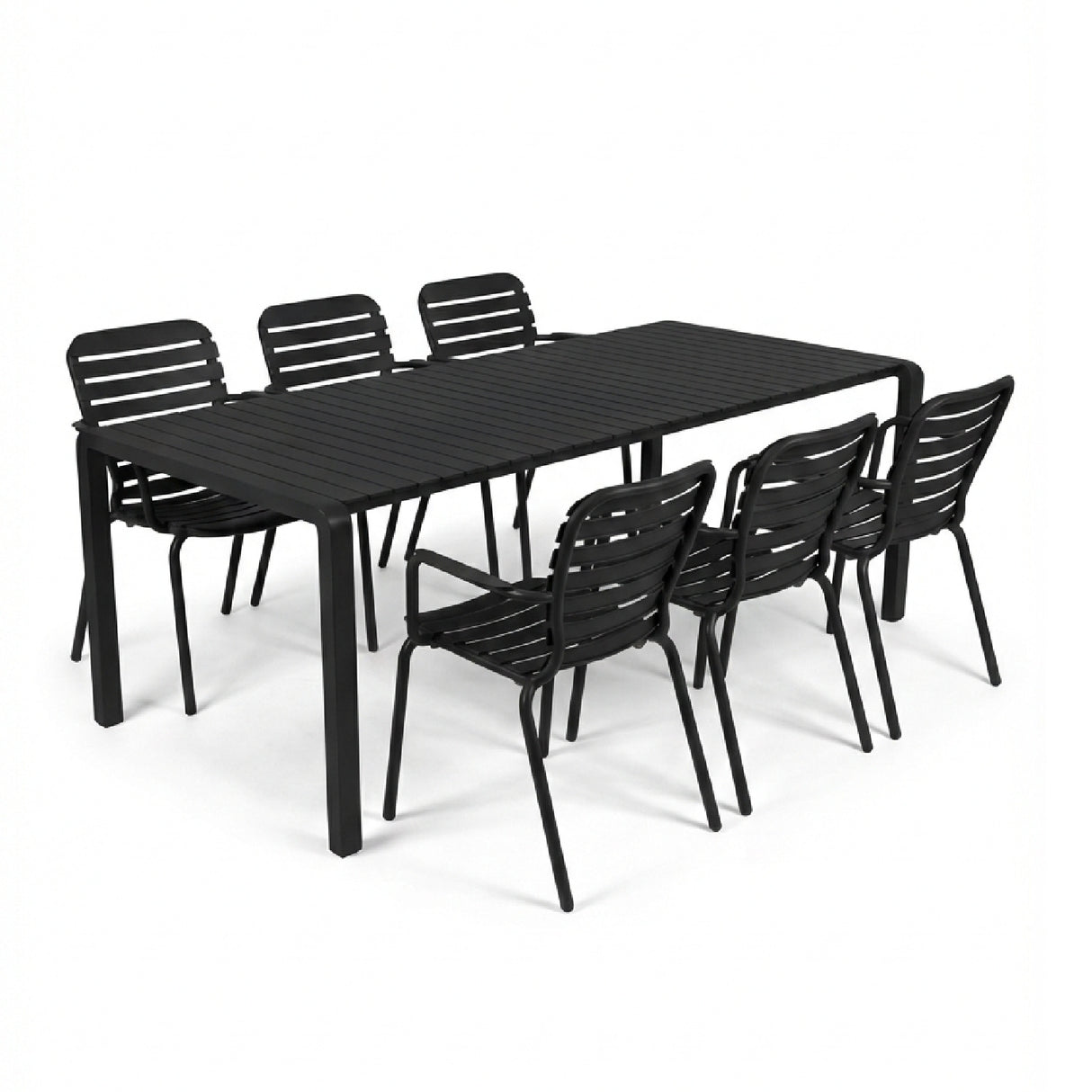 Modern European furniture - Aluminum Garden Table & Armchair Set (6) - www.oroa.com | Oroa.com