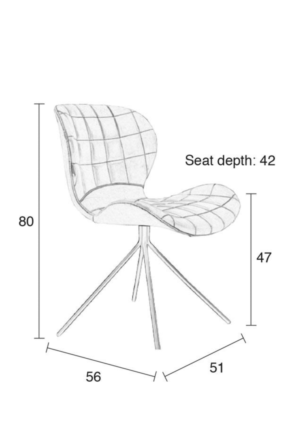 Quilted Leather Dining Chairs (2) | Zuiver Omg | Oroa.com