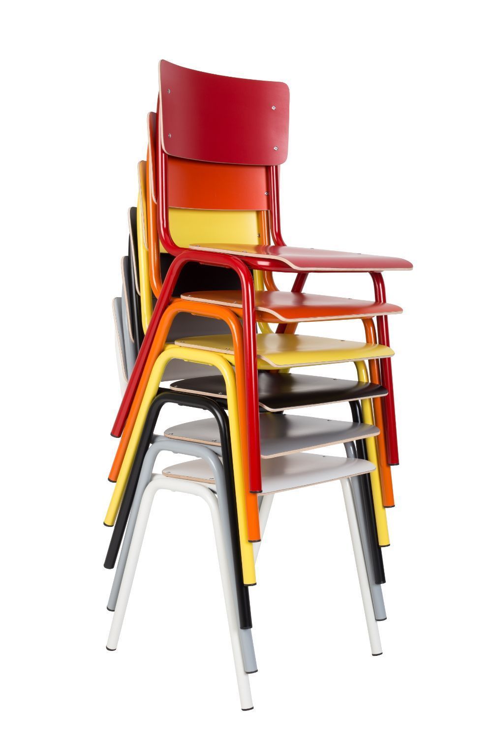 Steel-Framed Stackable Chairs (4) | Zuiver Back To School | Oroa.com