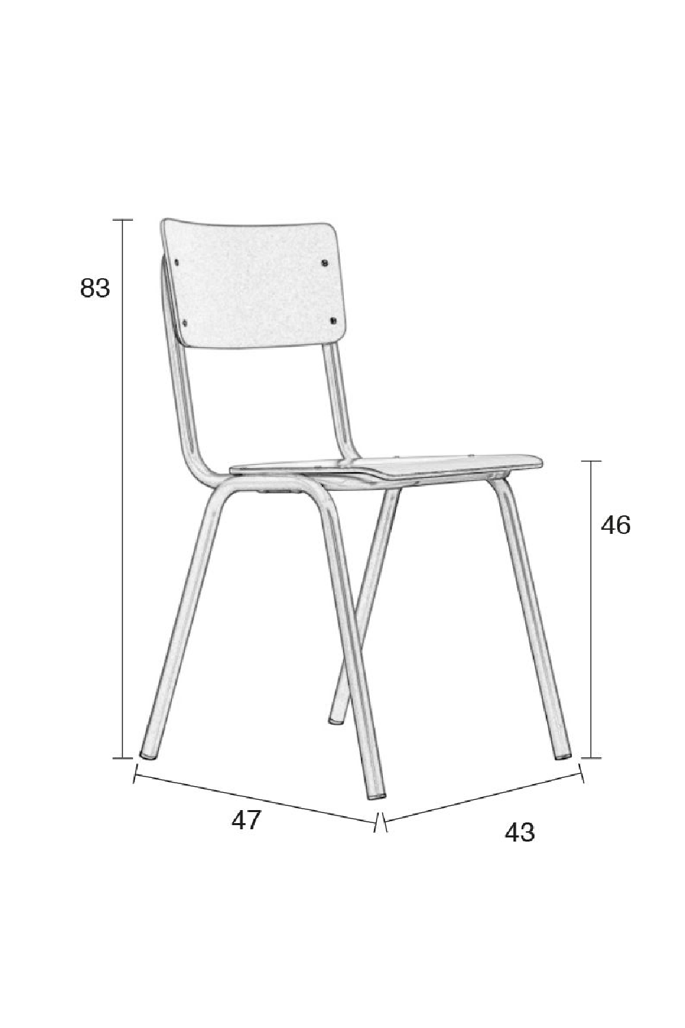 Steel-Framed Stackable Chairs (4) | Zuiver Back To School | Oroa.com