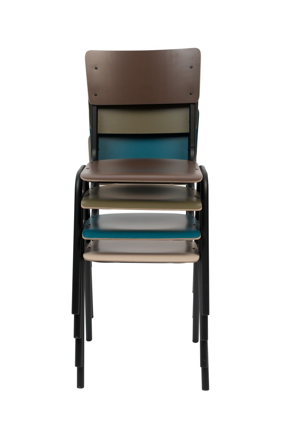 Steel-Framed Stackable Chairs (4) | Zuiver Back To School | Oroa.com
