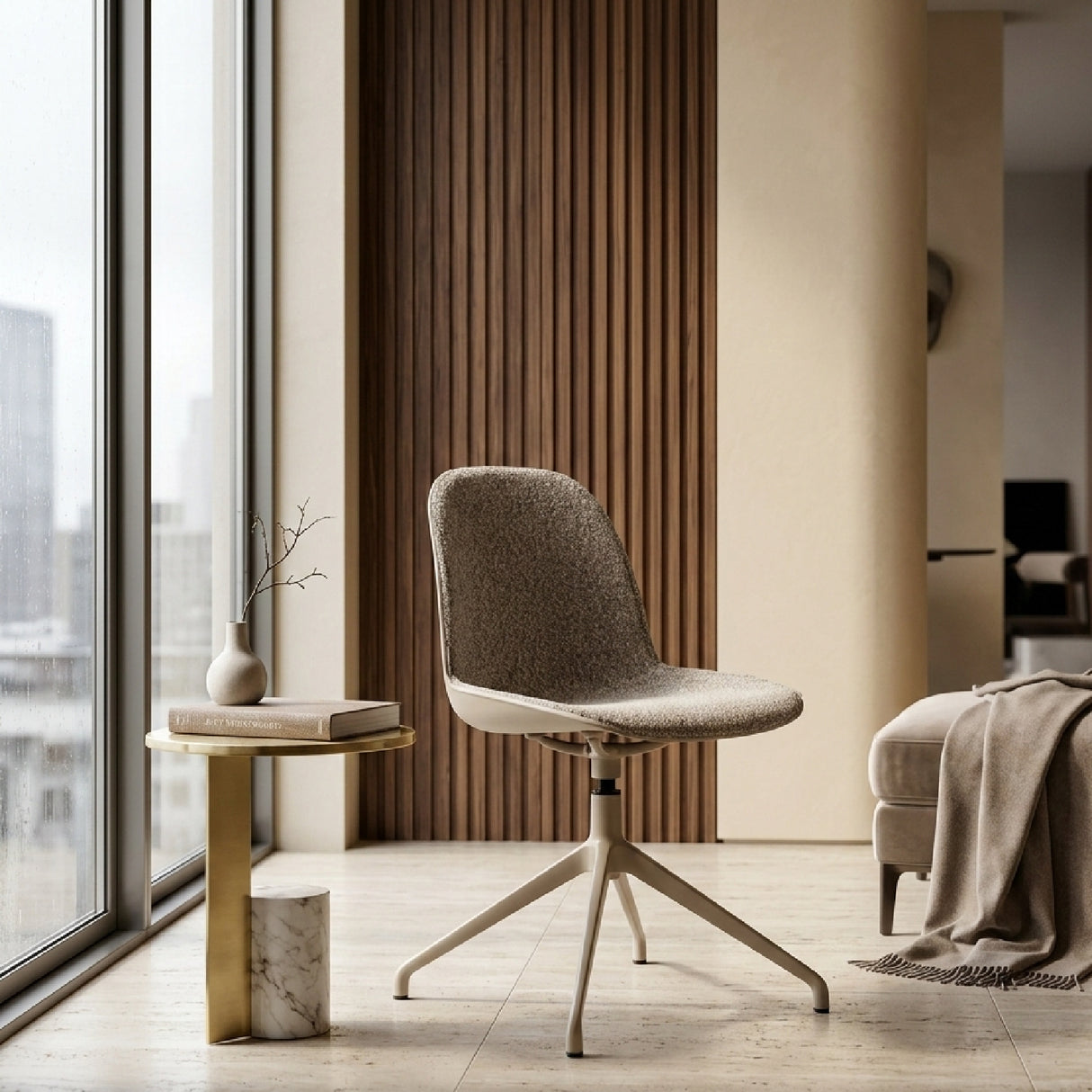 Upholstered Minimalist Swivel Chair (2) | Oroa.com