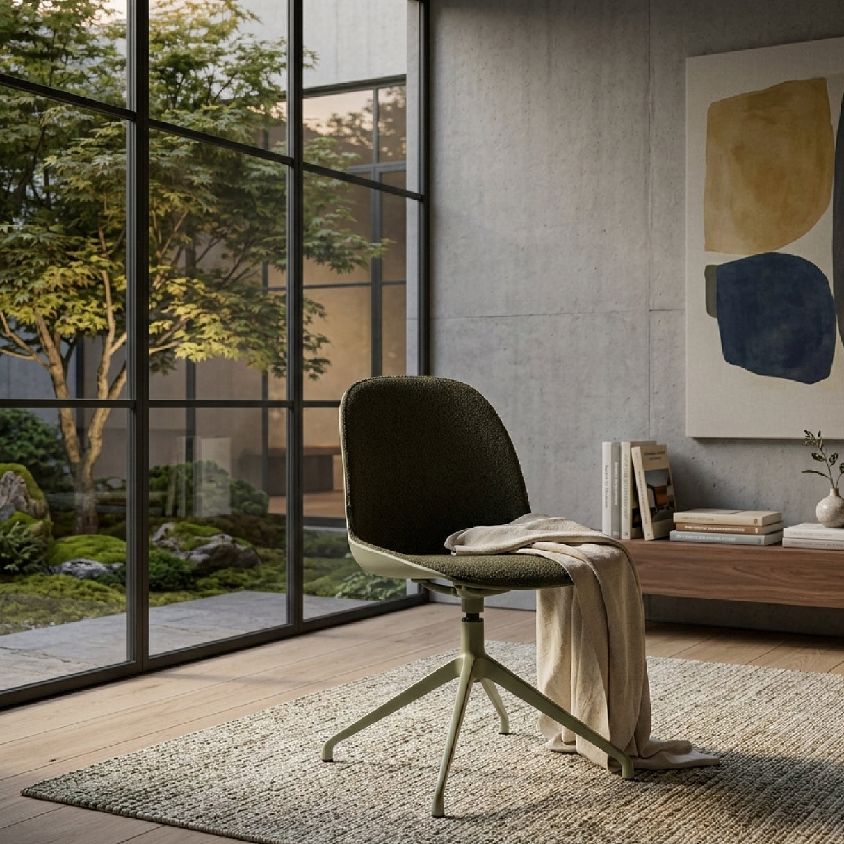 Upholstered Minimalist Swivel Chair (2) | Oroa.com