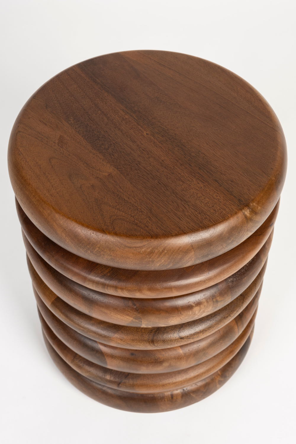 Brown Wooden Layered Stool | Zuiver Disc | OROA.com