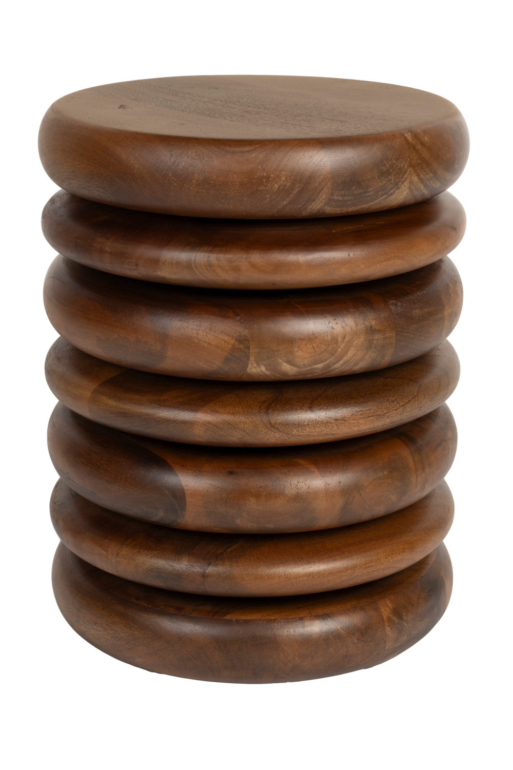 Brown Wooden Layered Stool | Zuiver Disc | OROA.com