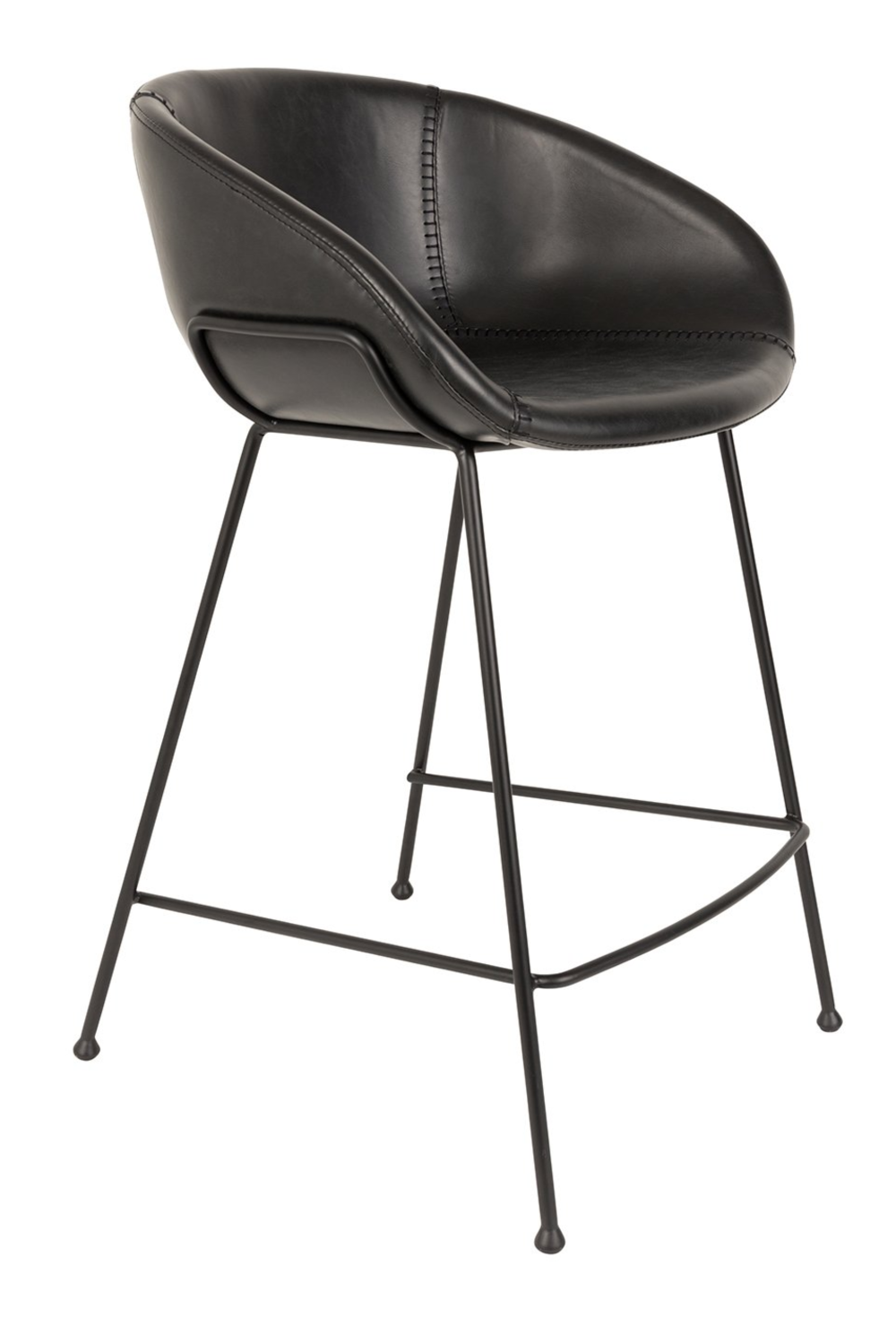 Baseball-Stitched Leather Counter Stools (2) | Zuiver Feston | Oroa.com