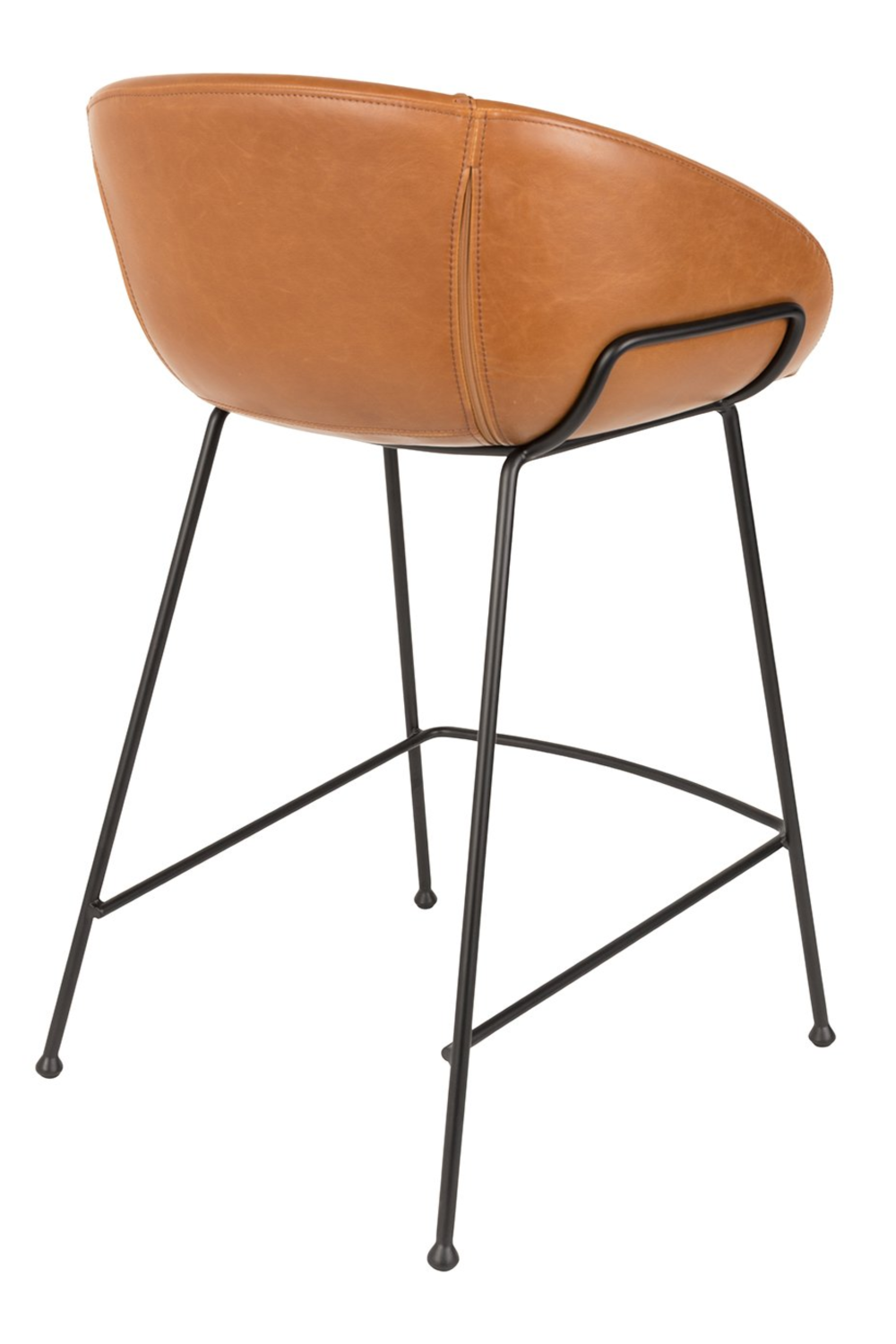 Baseball-Stitched Leather Counter Stools (2) | Zuiver Feston | Oroa.com