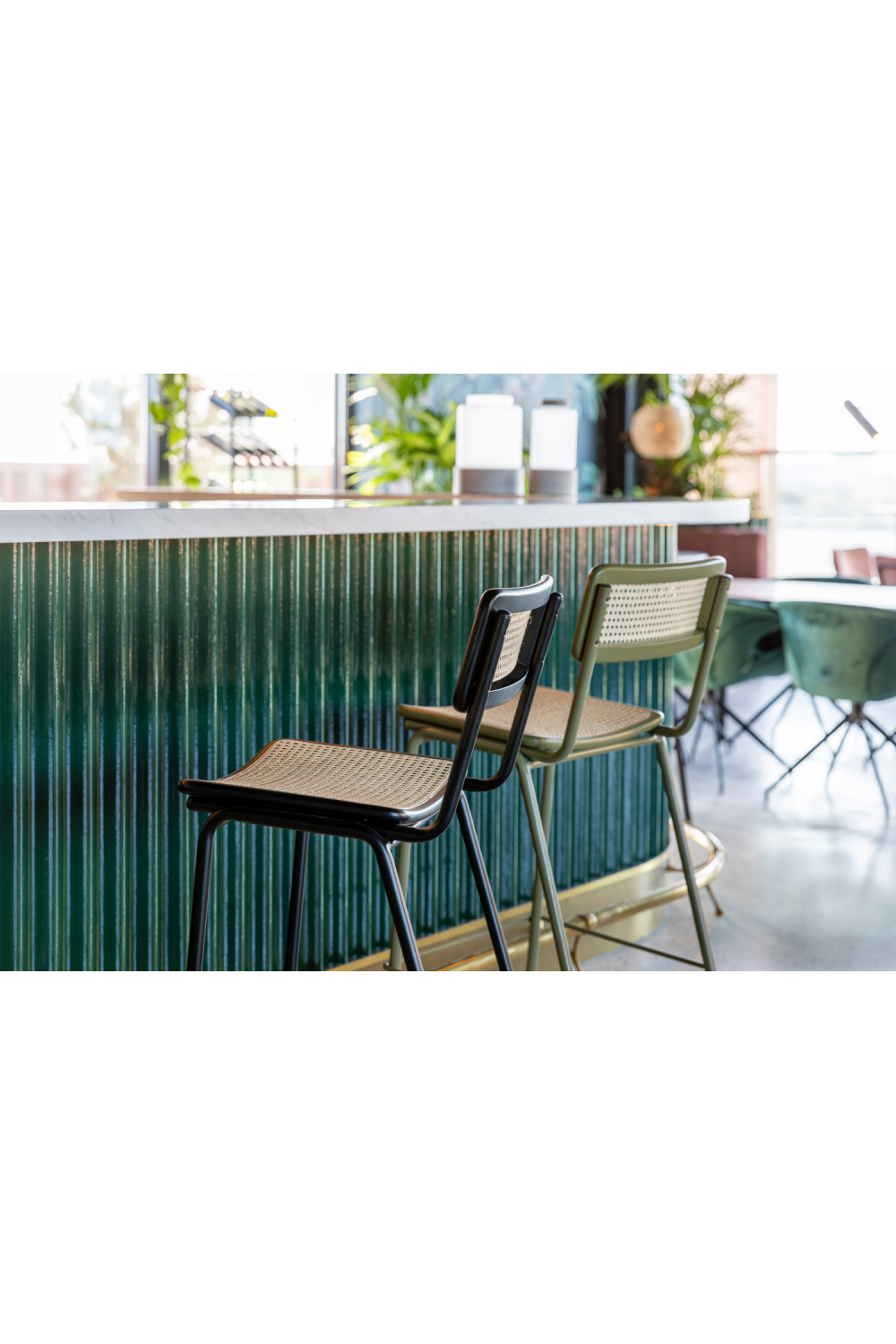 Wood Framed Rattan Counter Stools (2) | Zuiver Jort | OROA.com