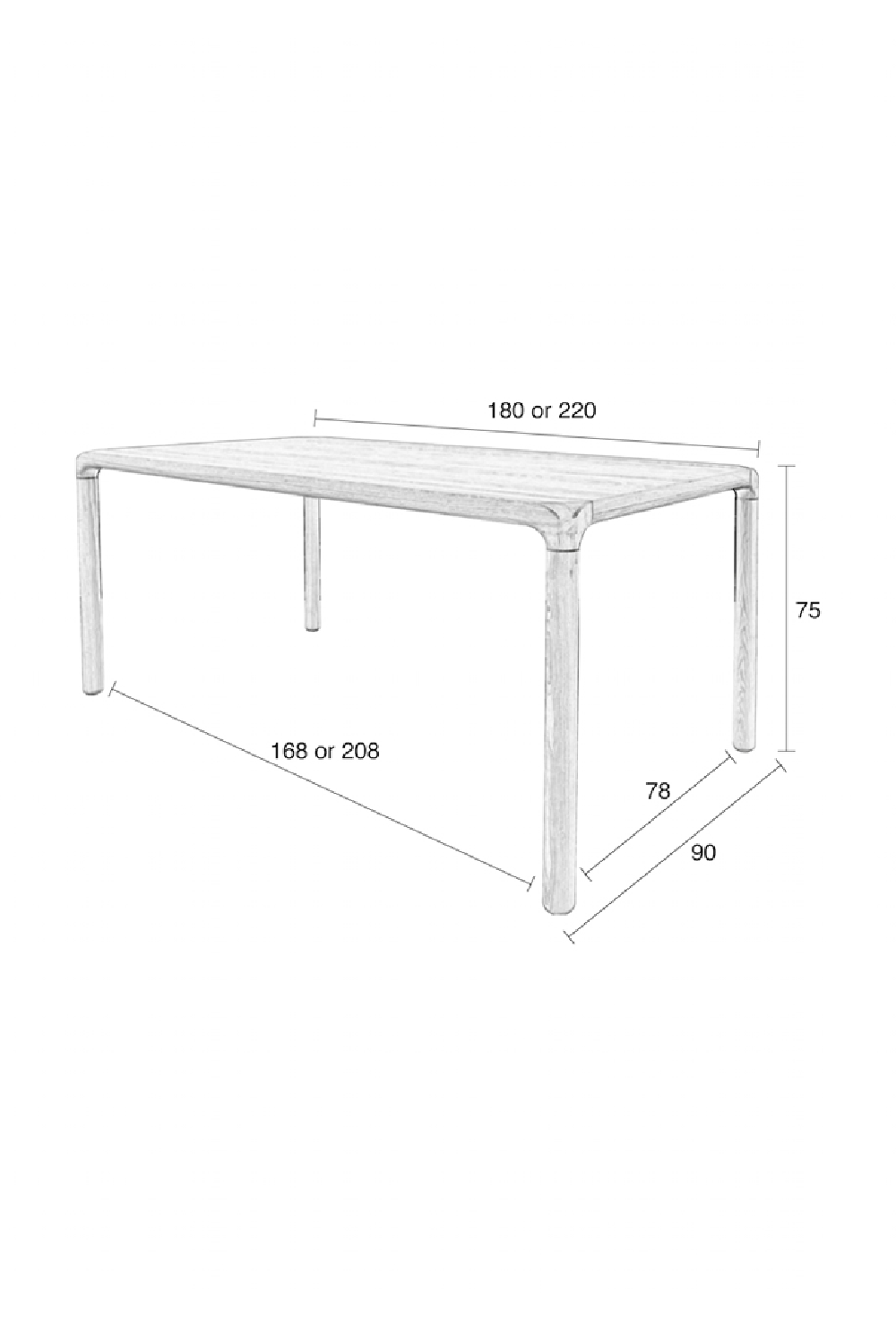 Lacquered Wood Dining Table (S) | Zuiver Storm | OROA.com