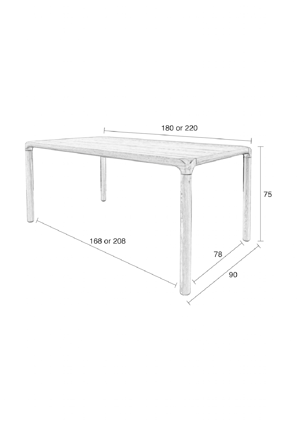 Lacquered Wood Dining Table (L) | Zuiver Storm | OROA.com